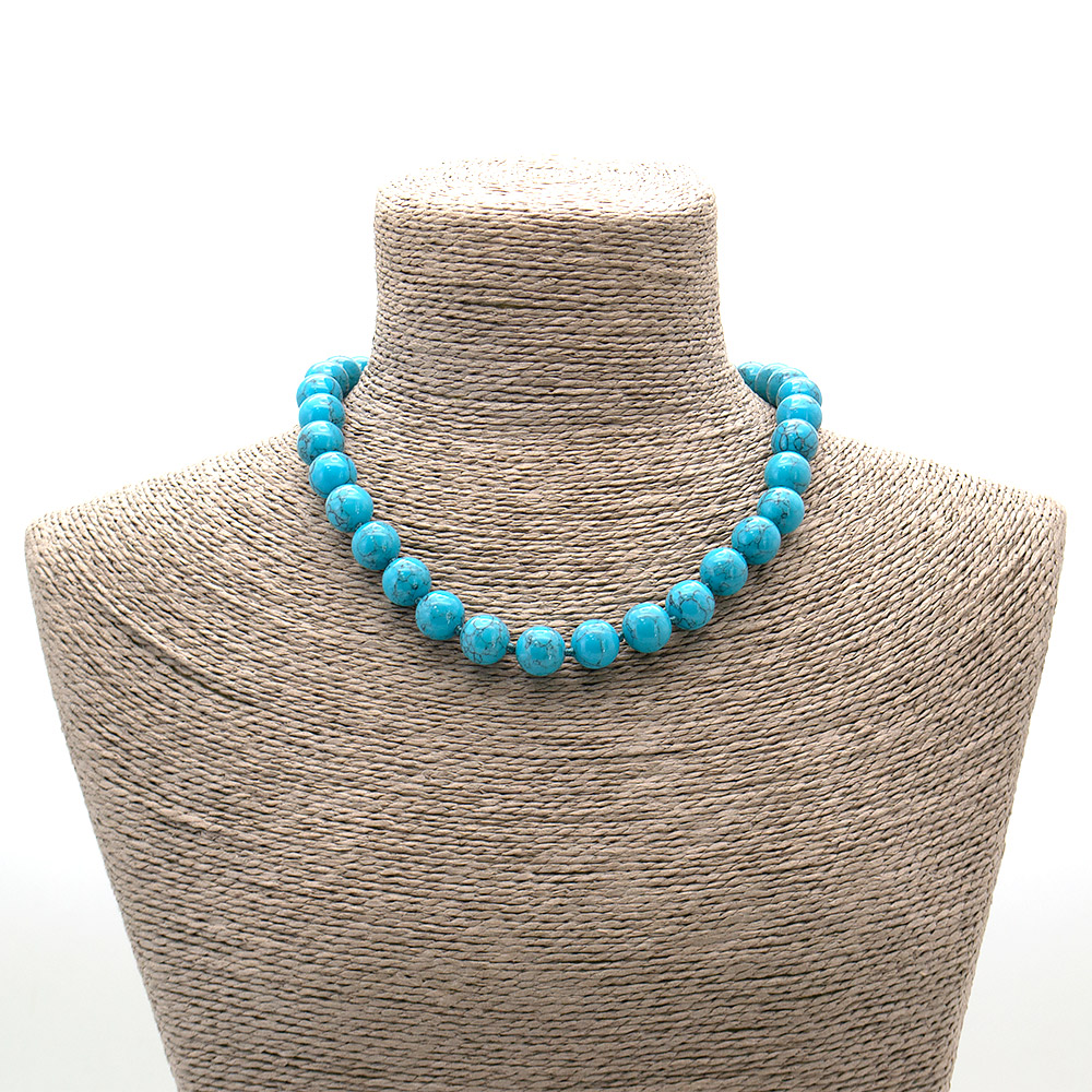 Фото товара бусы из бирюзы имитации шар 12 мм 45 см