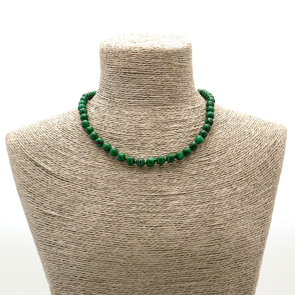 Фото товара бусы из малахита имитации шар 8мм