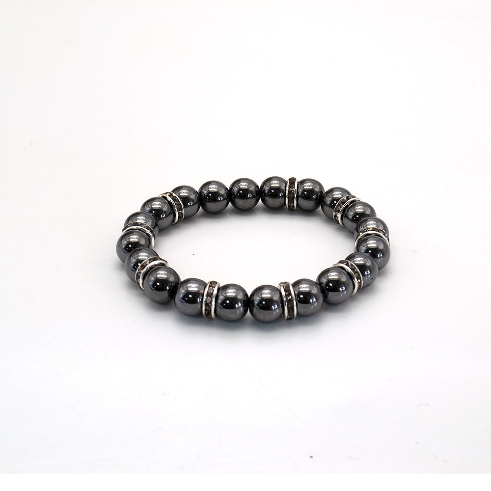 Фото товара браслет из гематита со стразами шар