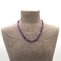 Бусы из аметиста темного галтовка 8*6 мм