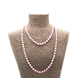 Бусы из розового кварца шар 