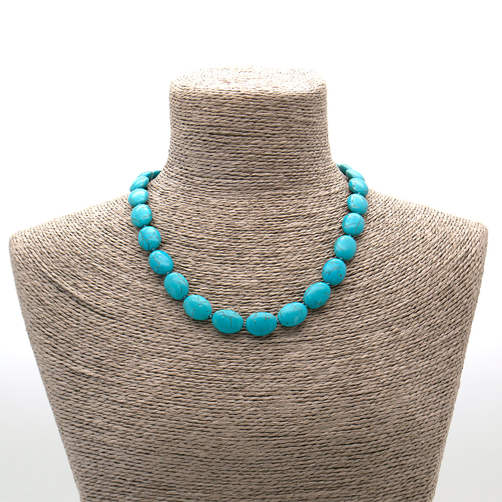 Фото товара бусы из говлита таблетка овальная 18*13 мм