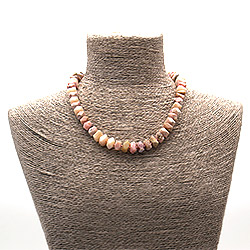 Бусы из опала розового рондоль с гранями