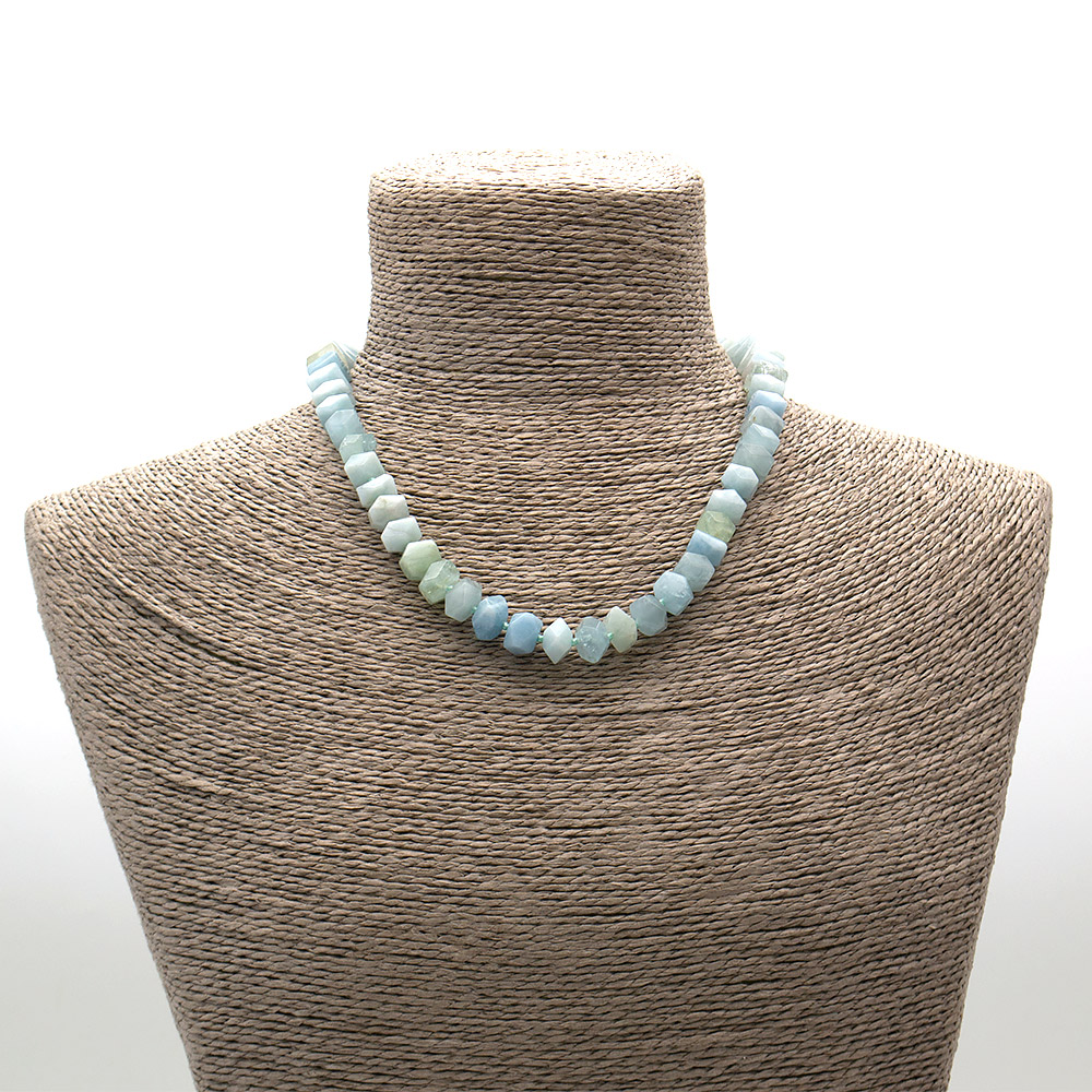 Фото товара бусы из аквамарина рондоль с гранями