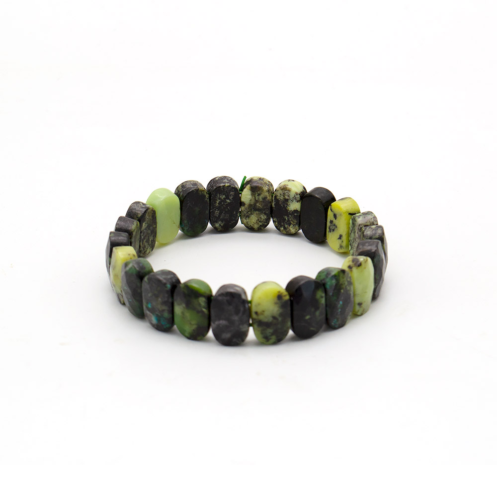 Фото товара браслет из жадеита желто-зеленого 14*10 мм грань