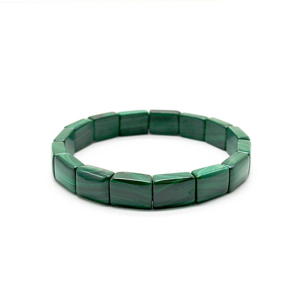 Фото товара браслет из малахита сегмент прямоугольгный 12*9 мм