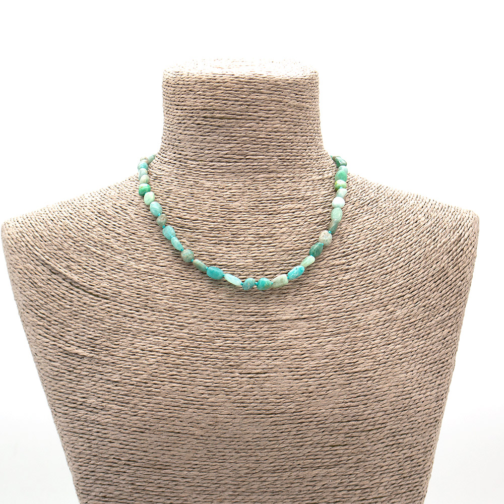 Фото товара бусы из амазонита галтовка 6*8 мм