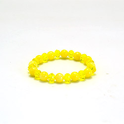 Браслет из кальцита желтого 8 мм с цирконом