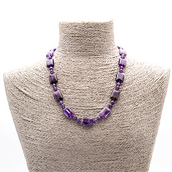 Бусы из аметиста таблетка прямоугольная 18*13 мм