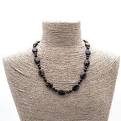 Бусы из соколиного глаза таблетка 18*13 мм