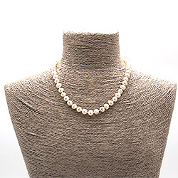 Бусы из жемчуга "пуговица" 6*7.5 мм