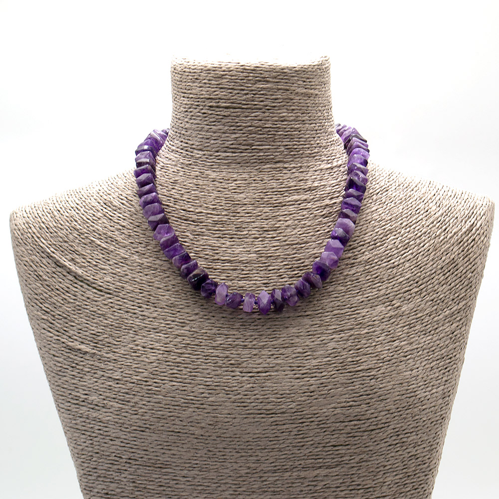 Фото товара бусы из аметиста рондоль граненый