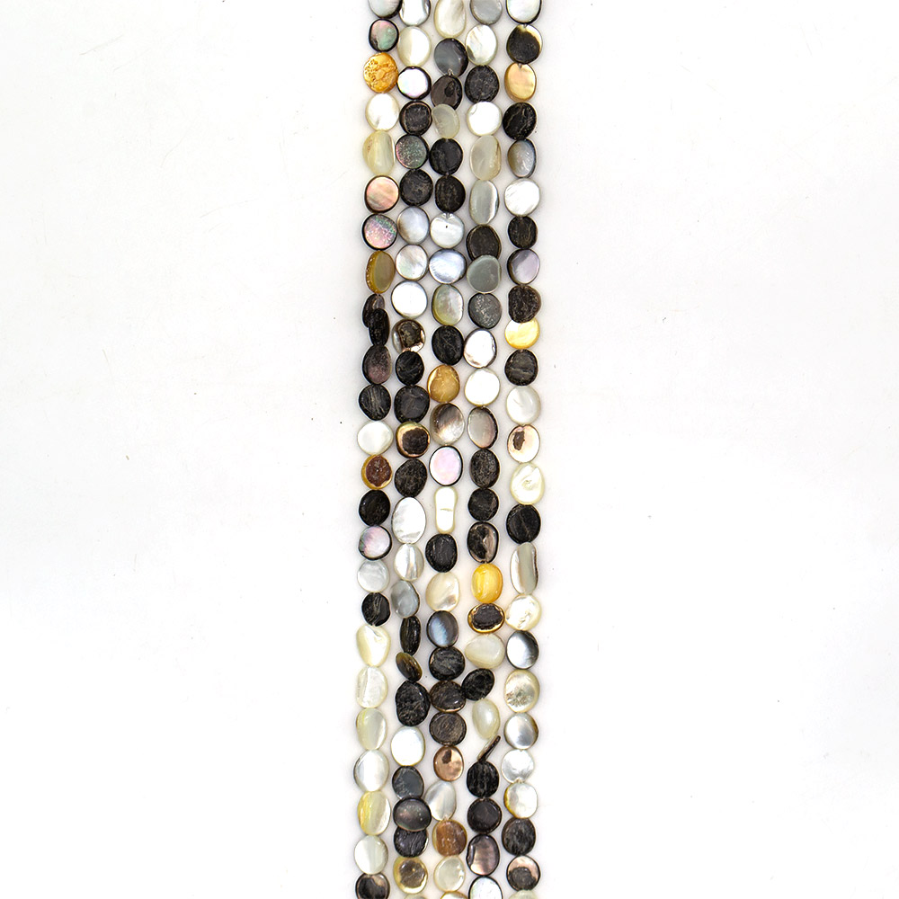 Фото товара перламутр черно-белый галтовка плоская 9*11 мм