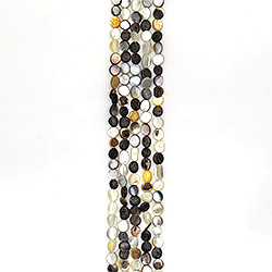 Перламутр черно-белый галтовка плоская 9*11 мм