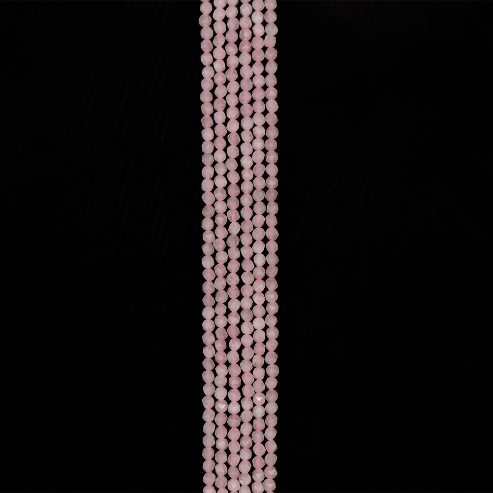 Фото товара розовый кварц крупная грань 6 мм