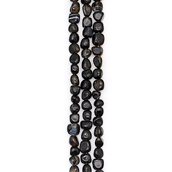 Агат галтовка цвет черный 20*16 мм