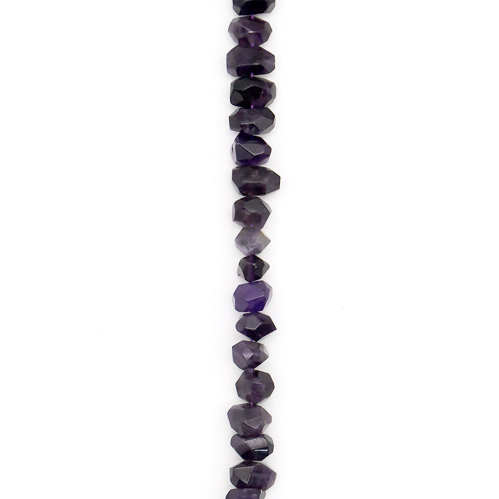 Аметист темный рондоль грань 14*20 мм