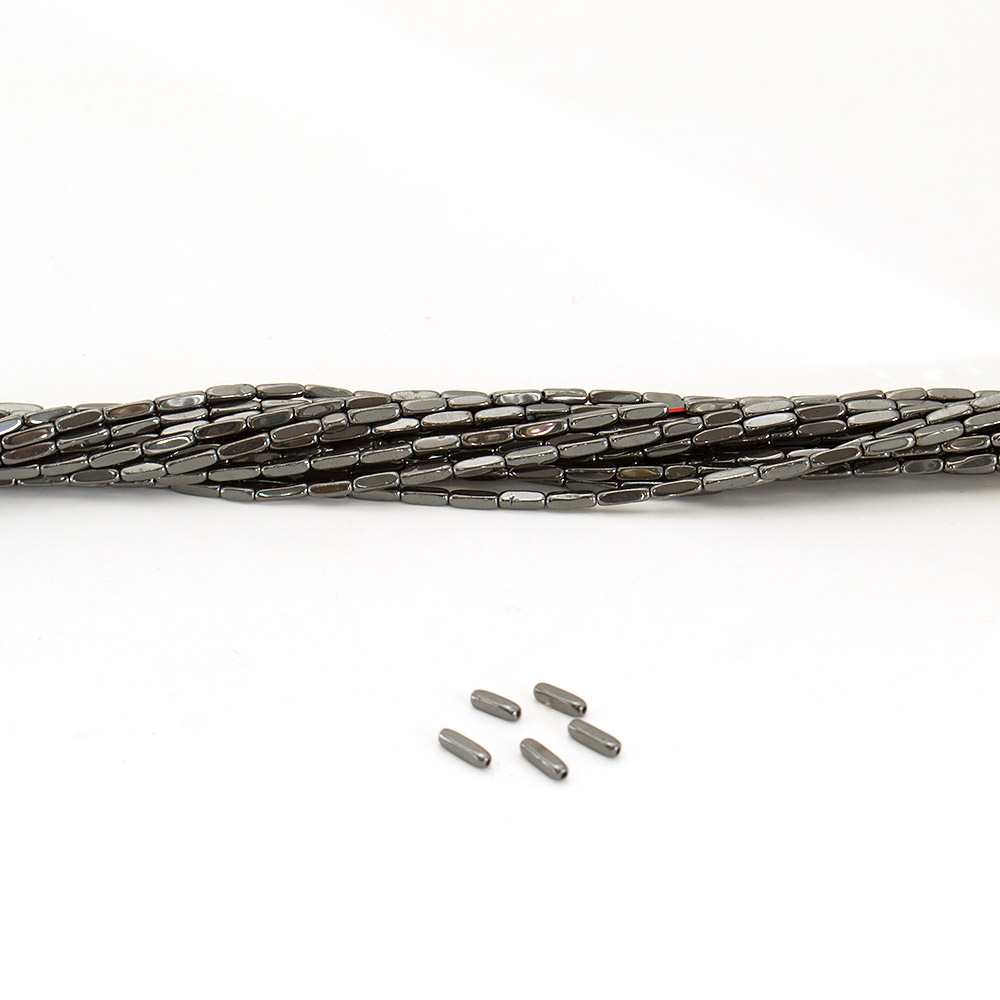 Фото товара гематит прямоугольник закругленный 2*8 мм 