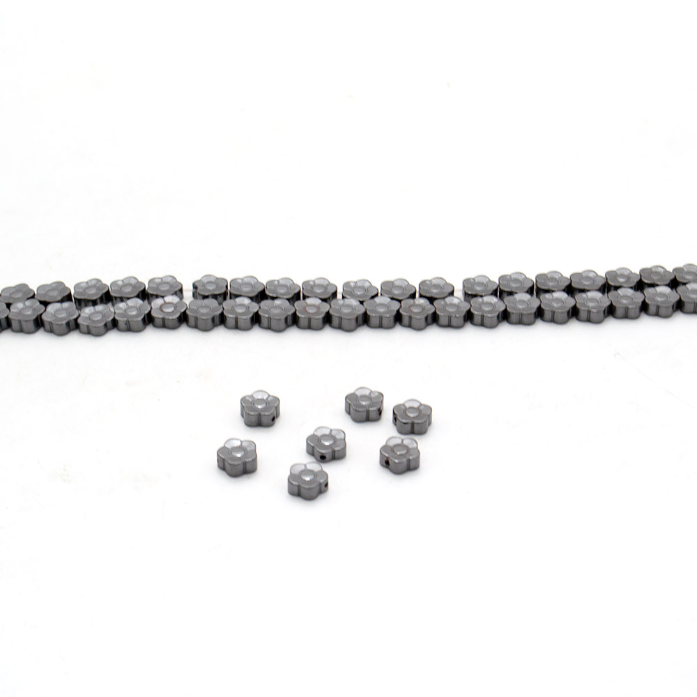 Фото товара гематит цветок 4 лепестка 8 мм