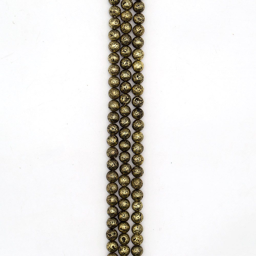 Фото товара лава с покрытием чернёное золото шар 10 мм