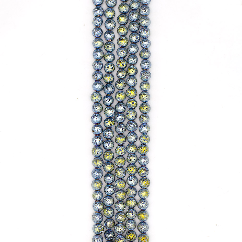 Фото товара лава с покрытием голубое золото шар 10 мм