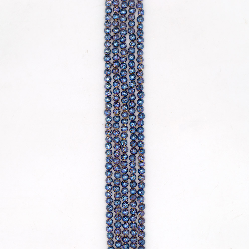 Фото товара лава с покрытием синее золото шар 6 мм