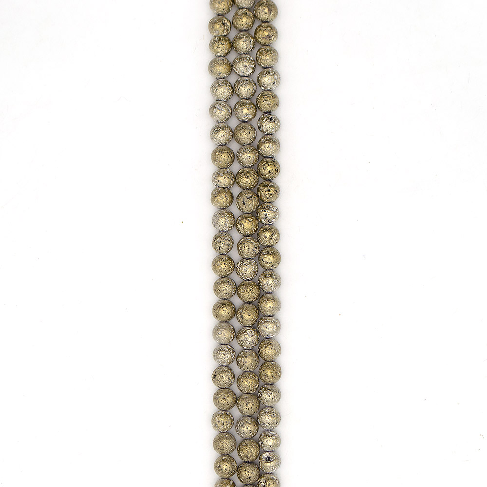 Фото товара лава с покрытием серебро и патиной золото шар 10 мм