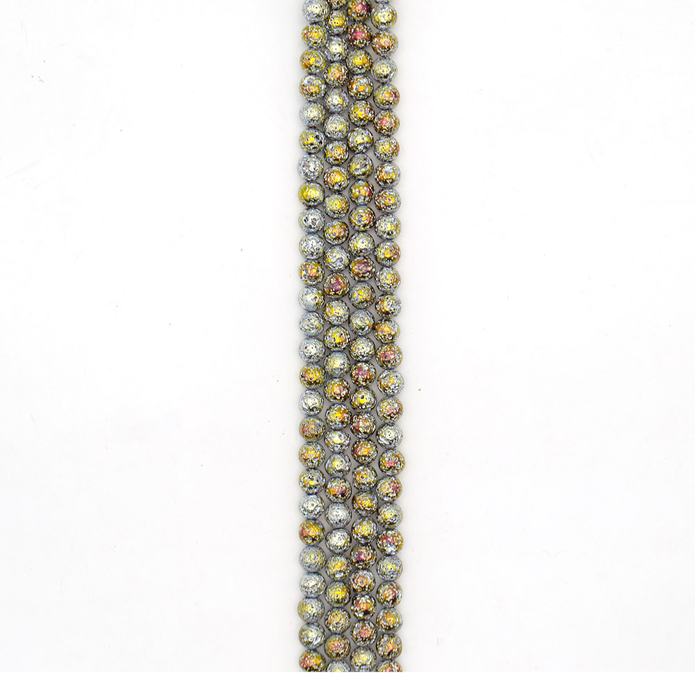 Фото товара лава с покрытием серебро с золотом шар 8 мм