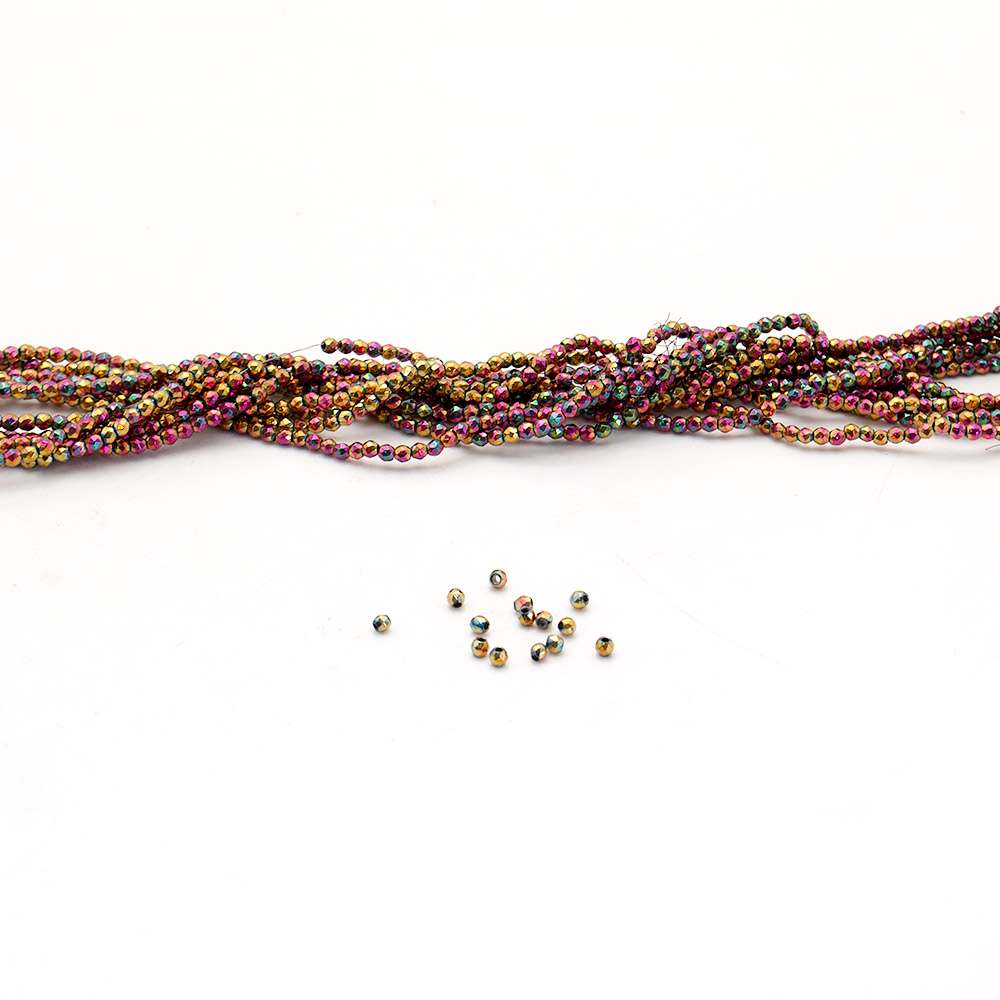 Фото товара гематит цвет розово-желтый шар грань 2 мм