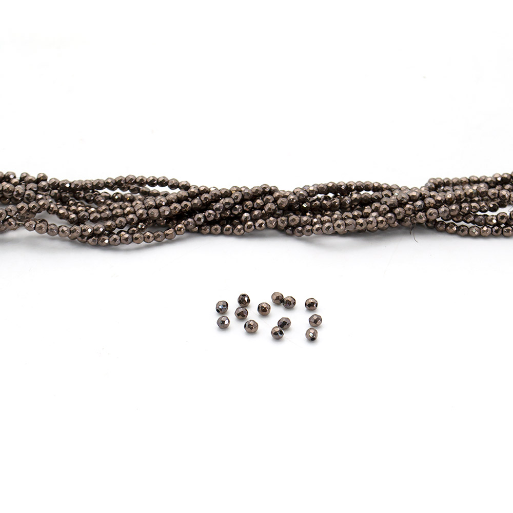 Фото товара гематит цвет коричневый шар грань 3 мм