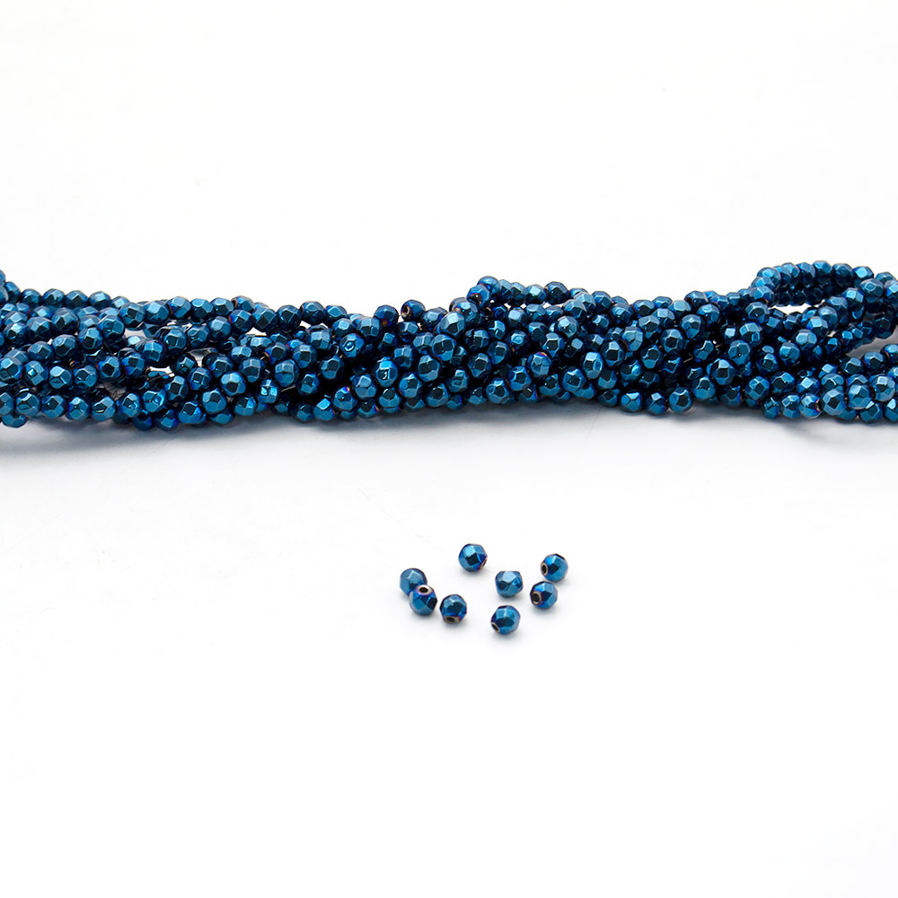 Фото товара гематит цвет синий шар грань 4 мм