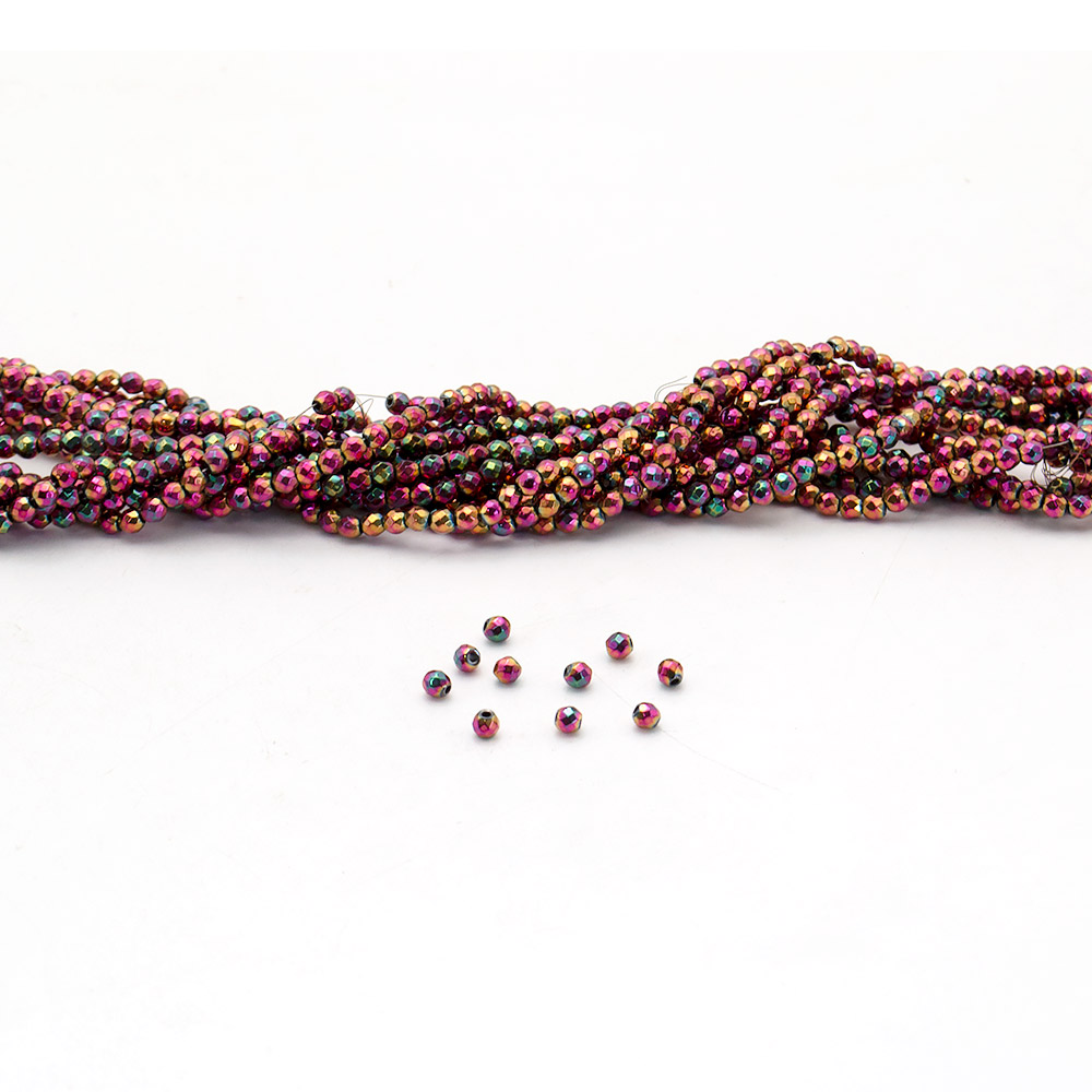 Фото товара гематит цвет розово-желтый шар грань 3 мм