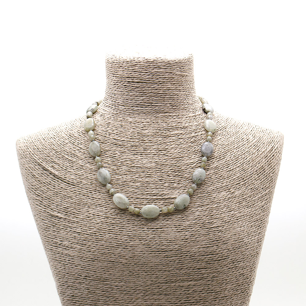 Фото товара бусы из лабрадора таблетка овальная 18*13 мм