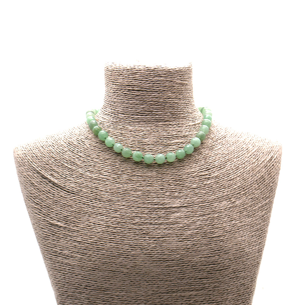 Фото товара бусы из авантюрина зеленого натура шар 10 мм мелкая грань