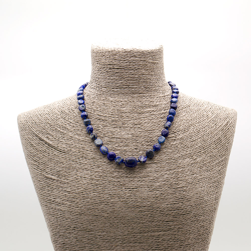 Фото товара бусы из лазурита галтовка 10*8 мм