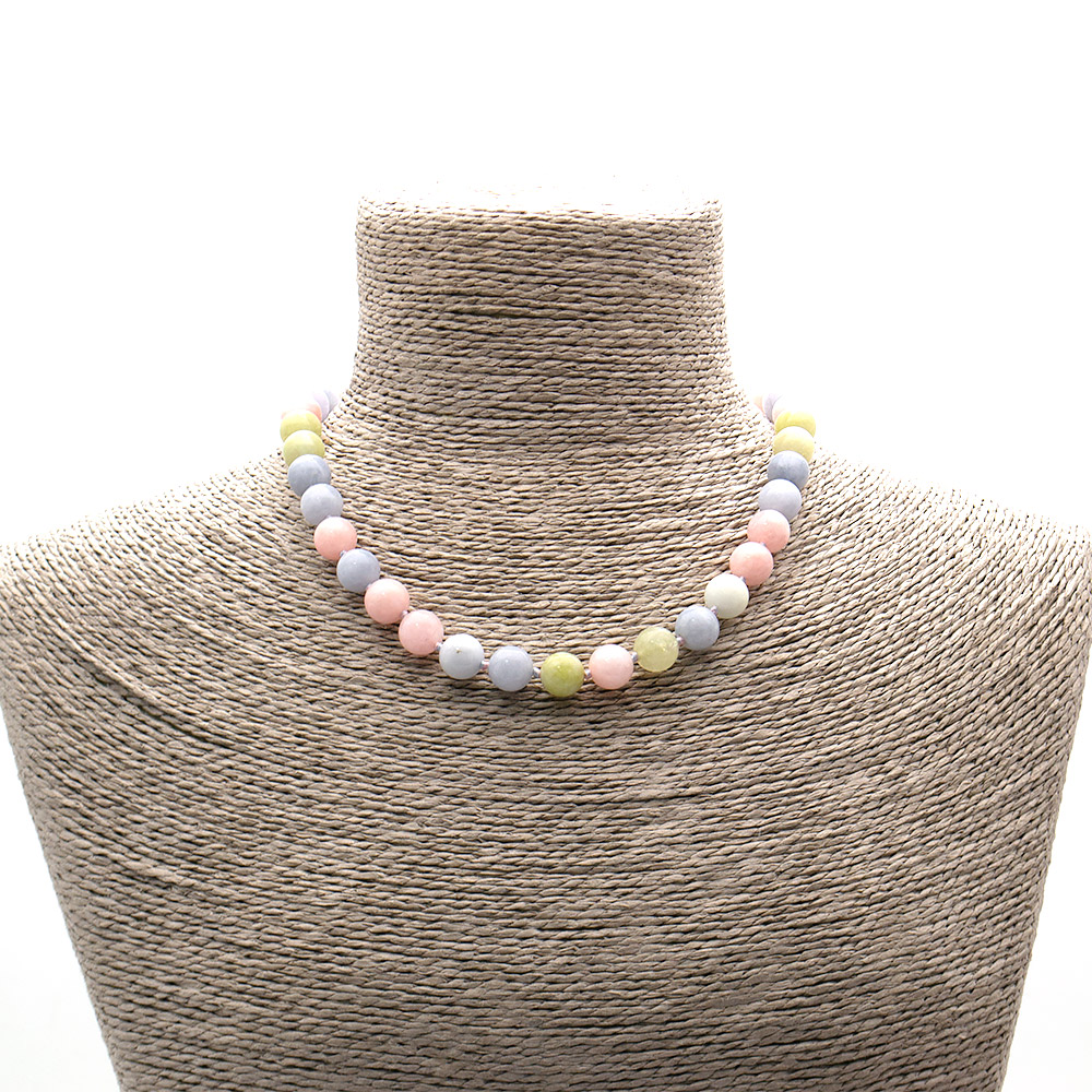 Фото товара бусы из кварца цвет морганит шар