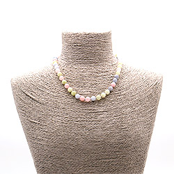 Бусы из кварца цвет морганит шар