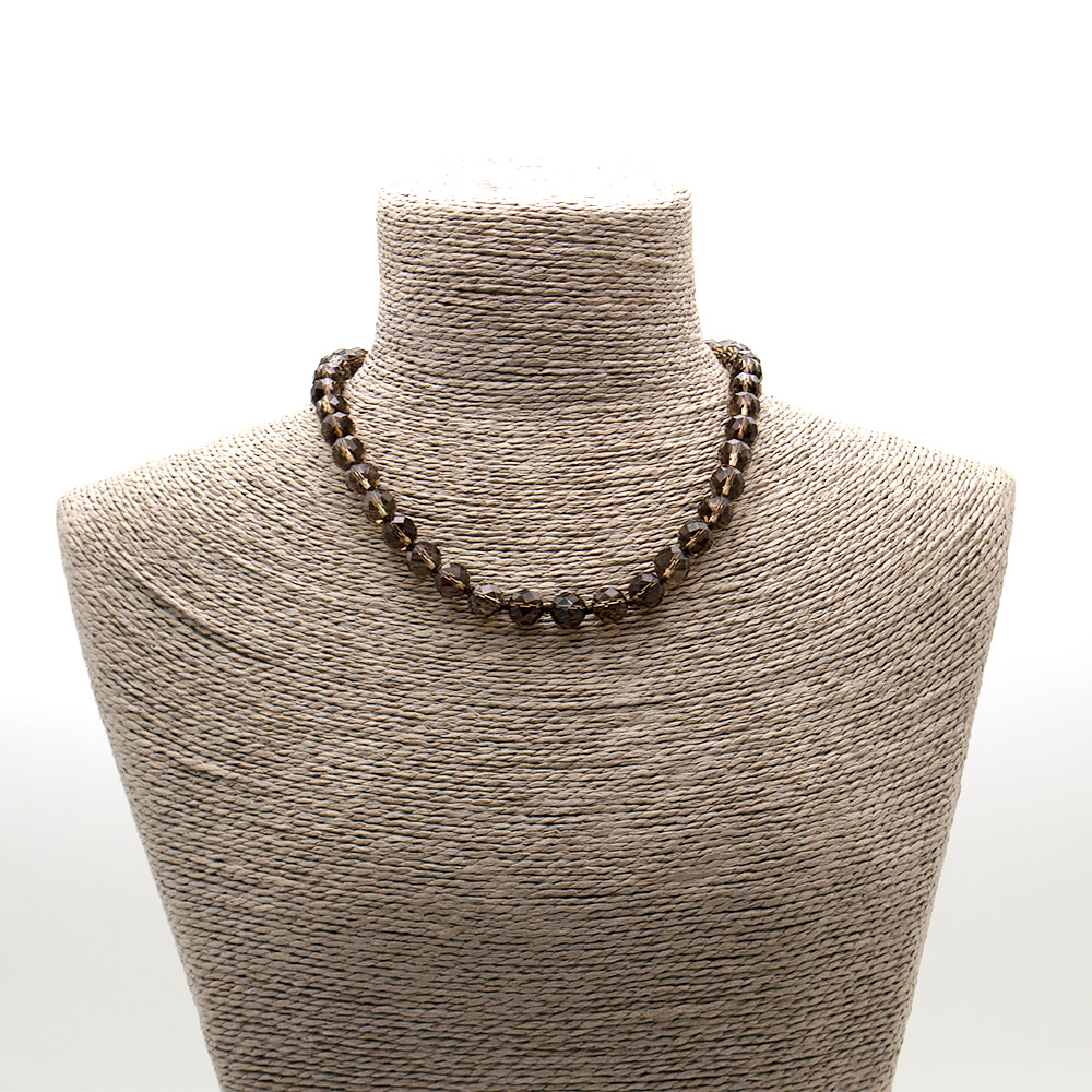 Фото товара бусы из раухтопаза шар граненый люкс 10 мм