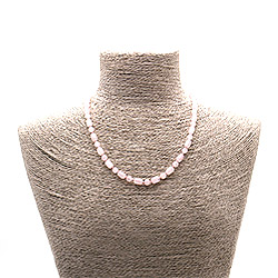 Бусы из розового кварца бочонок