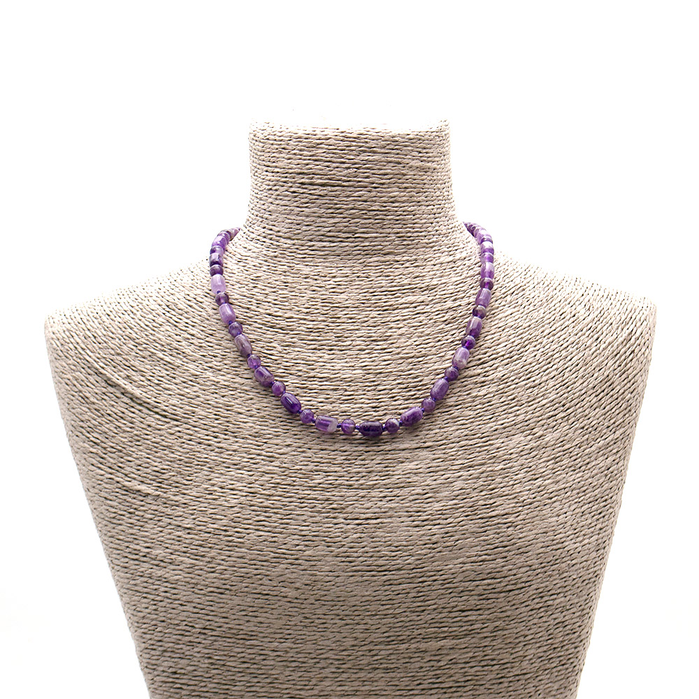 Фото товара бусы из аметиста бочонок 10*6 мм