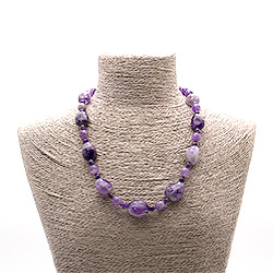 Фото товара бусы из аметиста галтовка 22*16 мм