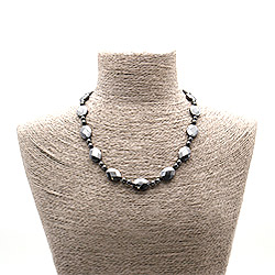 Бусы из гематита таблетка овальная грань 18*13 мм