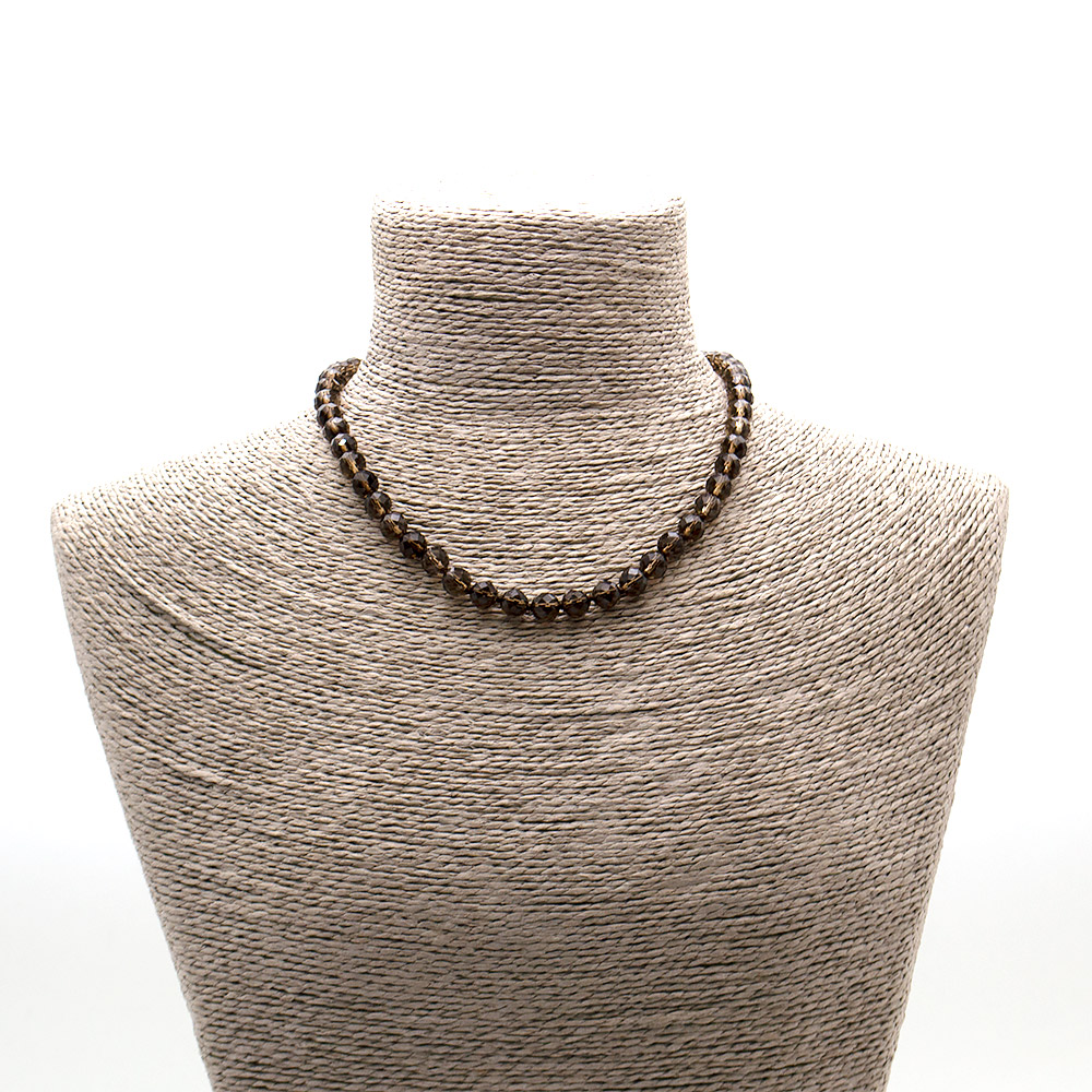 Фото товара бусы из раухтопаза шар грань люкс 8 мм