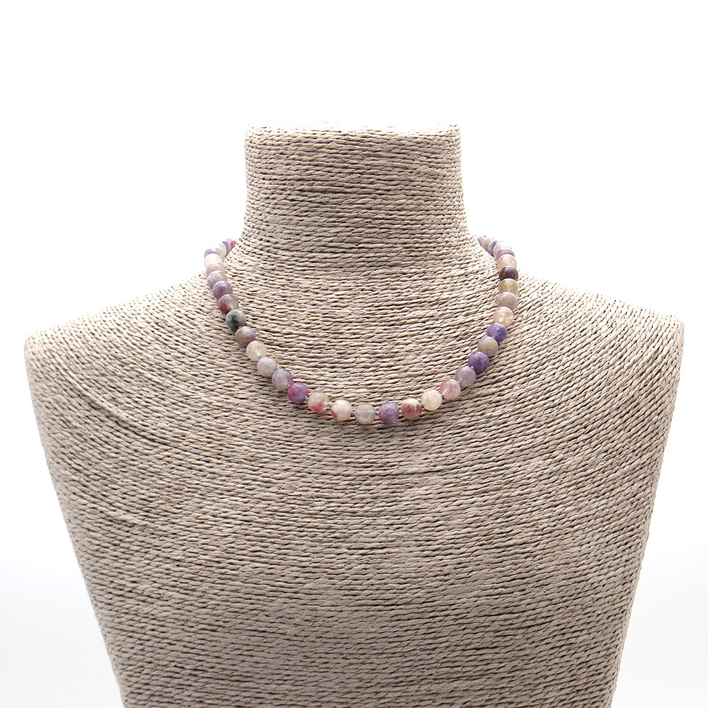 Фото товара бусы из турмалина розового шар 8 мм