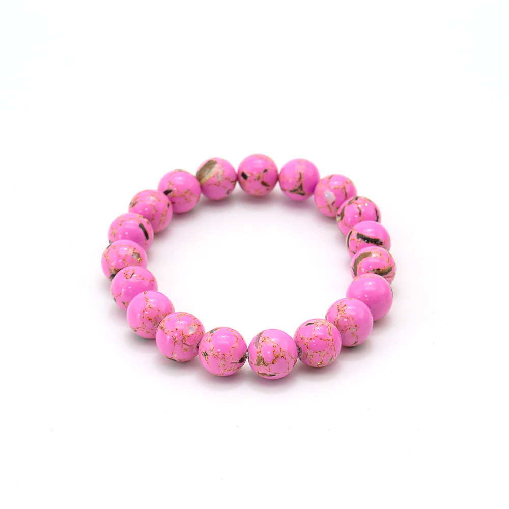 Фото товара браслет из мозаики розовой 10 мм с включением гелиотиса