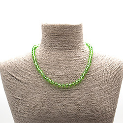 Бусы из циркона синтетического светло-зеленого рондоль