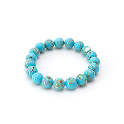 Браслет из мозаики голубой 10 мм с включением гелиотиса