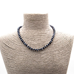 Бусы из циркона синтетического цвет антрацит рондоль