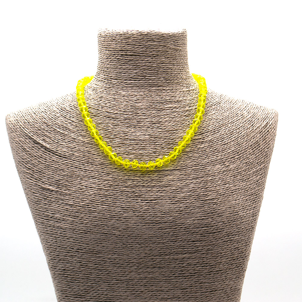 Фото товара бусы из циркона синтетического желтого рондоль