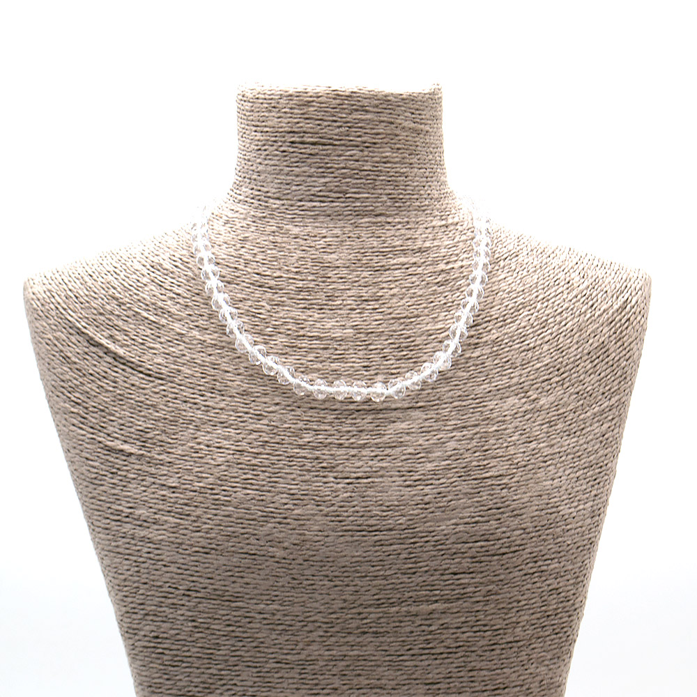 Фото товара бусы из циркона синтетического белого рондоль